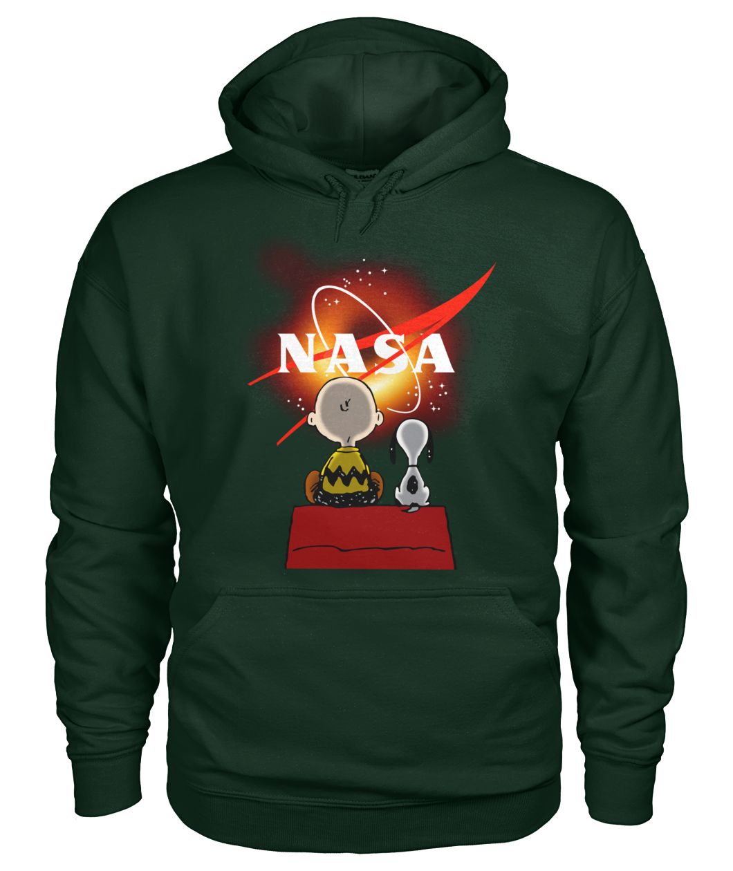 Snoopy and charlie brown black hole NASA gildan hoodie