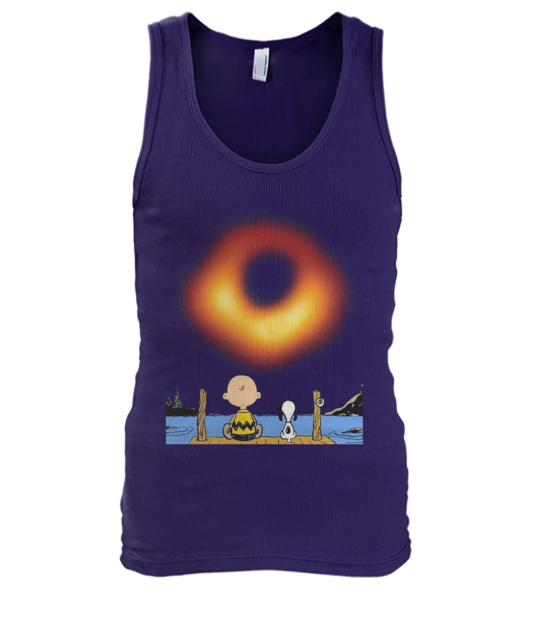 Snoopy and charlie brown black hole photo 2019 men's tank top