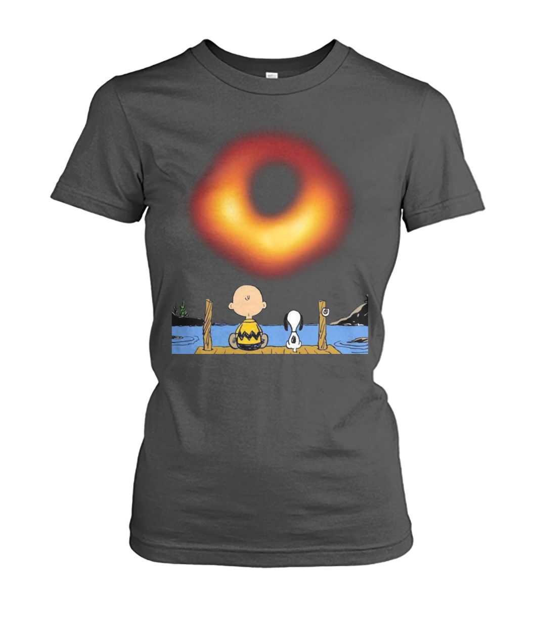 Snoopy and charlie brown black hole photo 2019 women's crew tee