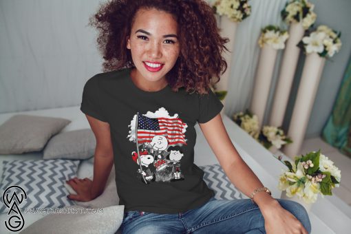 Snoopy charlie brown and lucy with american flag shirt