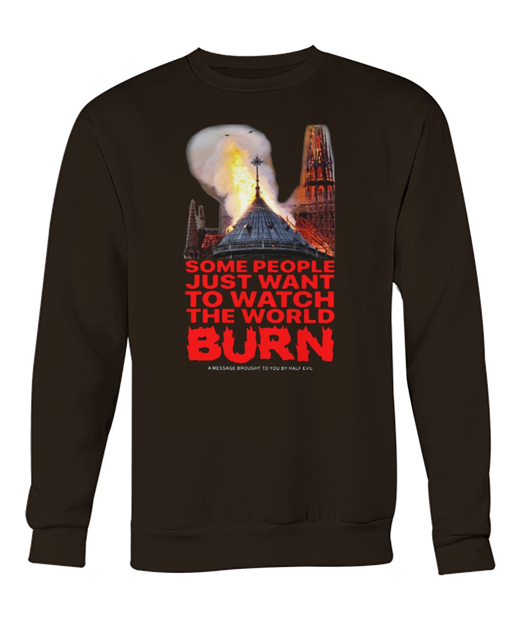Some people just want to watch the world burn notre-dame de paris crew neck sweatshirt