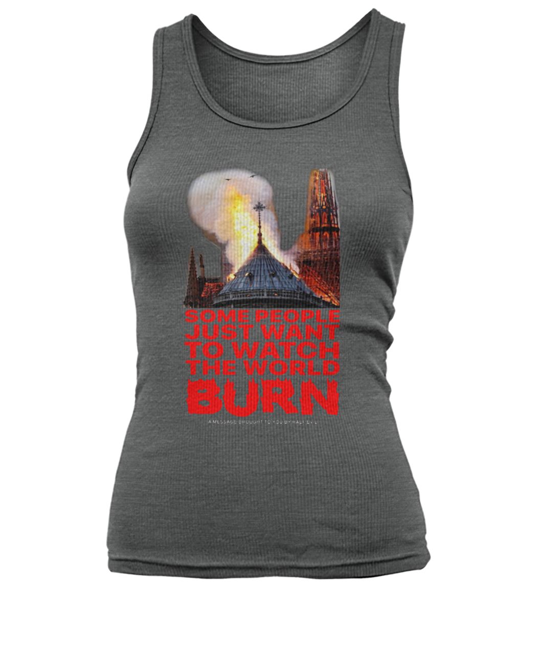 Some people just want to watch the world burn notre-dame de paris women's tank top