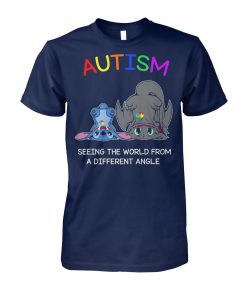 Stitch and toothless autism seeing the world from a different angle unisex cotton tee