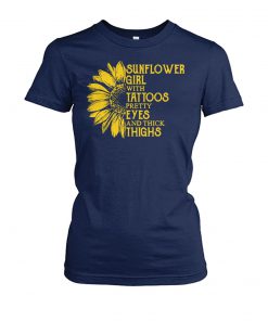 Sunflower girl with tattoos pretty eyes and thick thighs women's crew tee