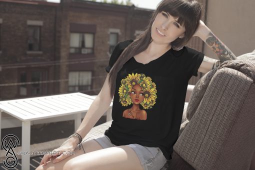 Sunflower natural hair for black girl shirt