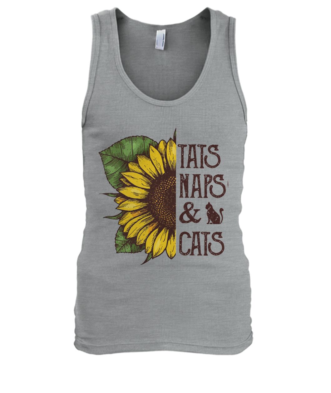 Sunflower tats naps and cats men's tank top