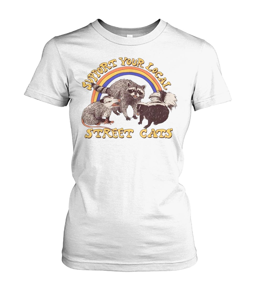 Support your local street cats women's crew tee