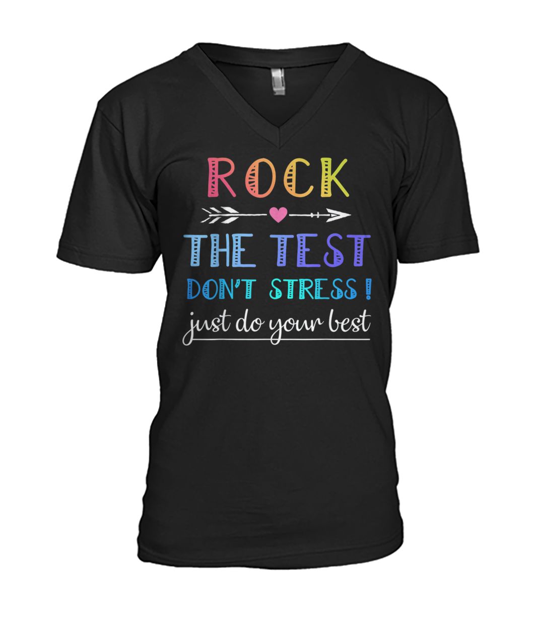 Teacher rock the test dont stress just do your best mens v-neck