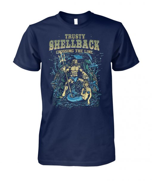The US navy trusty shellback crossing the line equator military moral unisex cotton tee