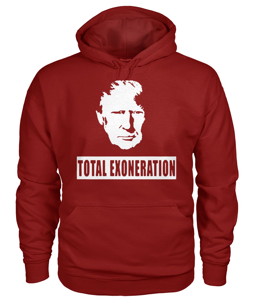 Trump illustration total exoneration exonerated gildan hoodie