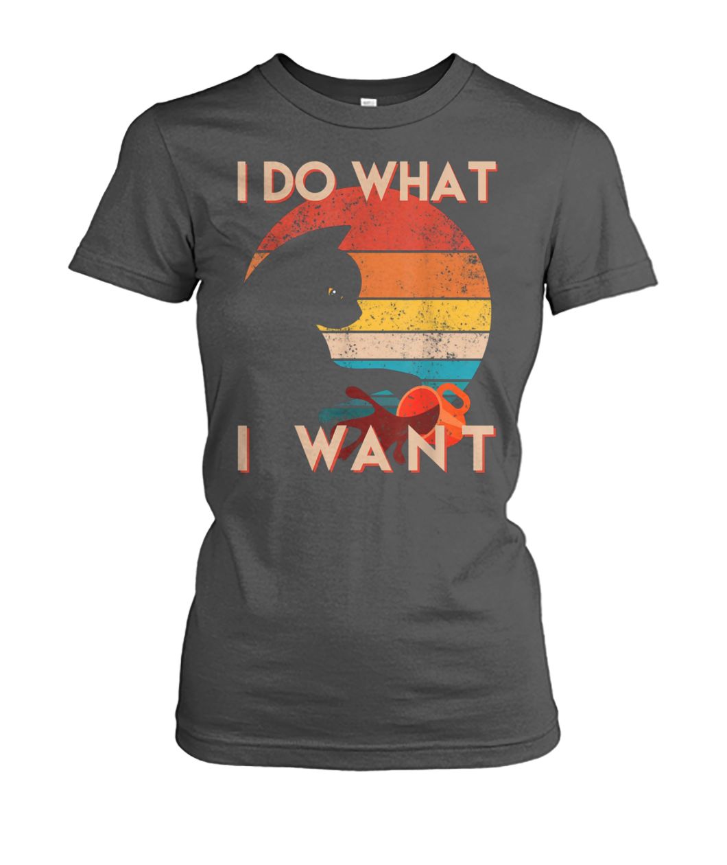 Vintage cat I do what I want women's crew tee