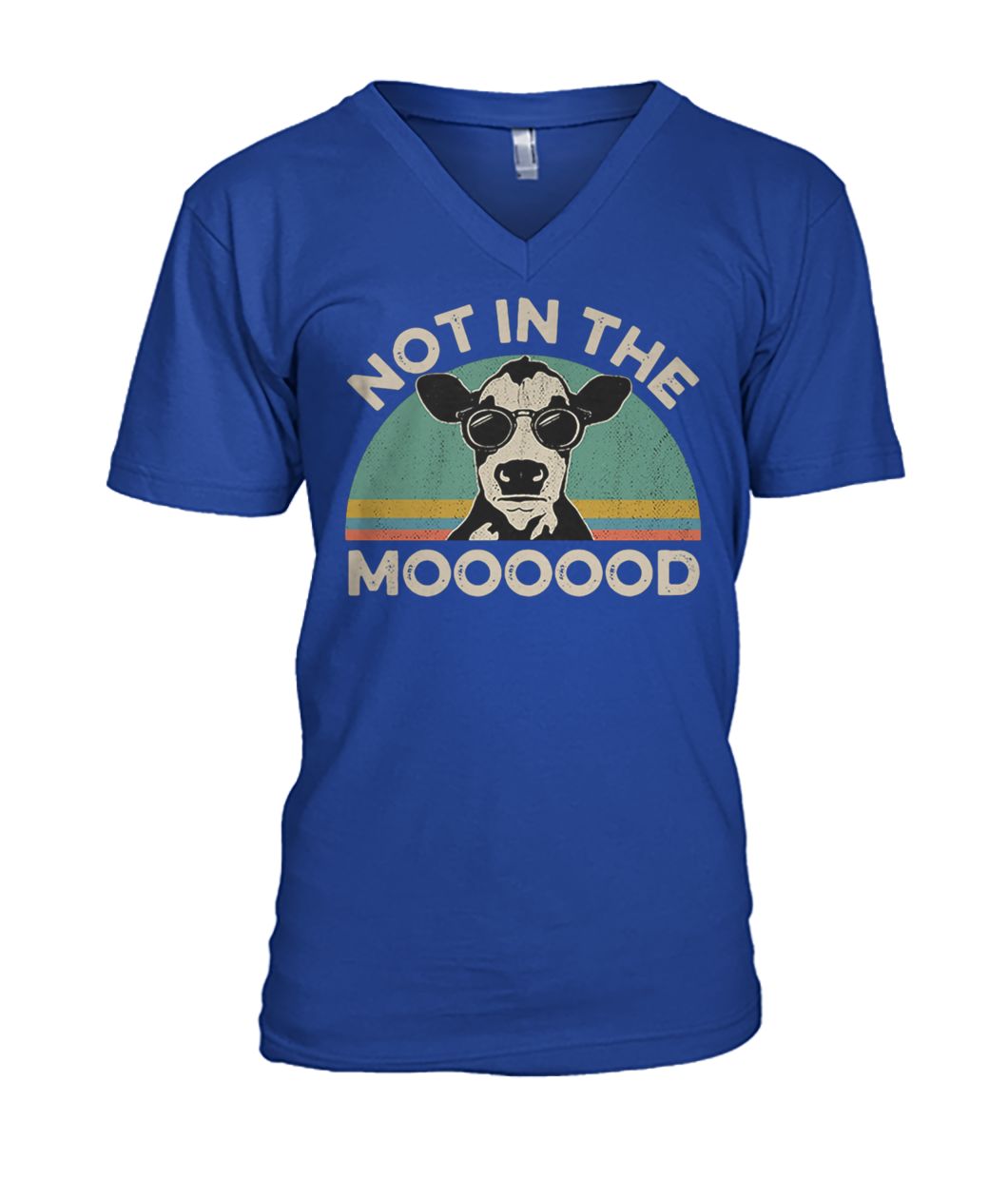 Vintage cow not in the moooood mens v-neck