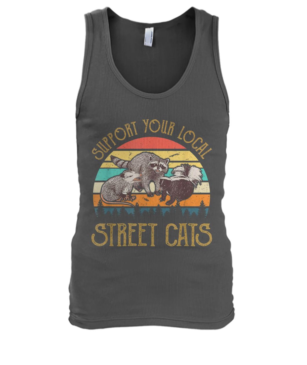 Vintage support your local street cats men's tank top