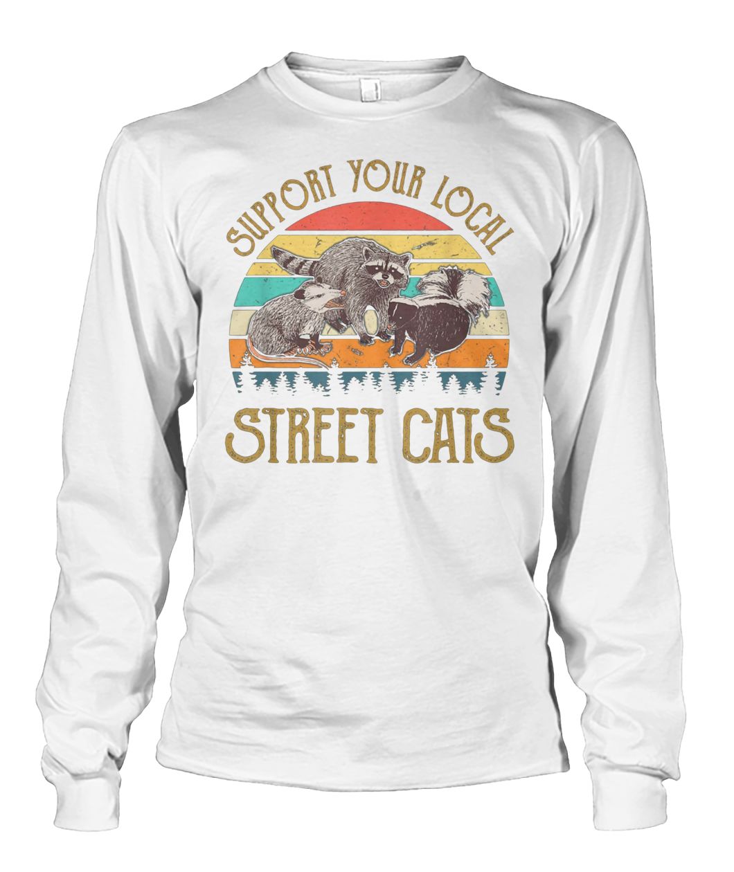 Vintage support your local street cats unisex long sleeve