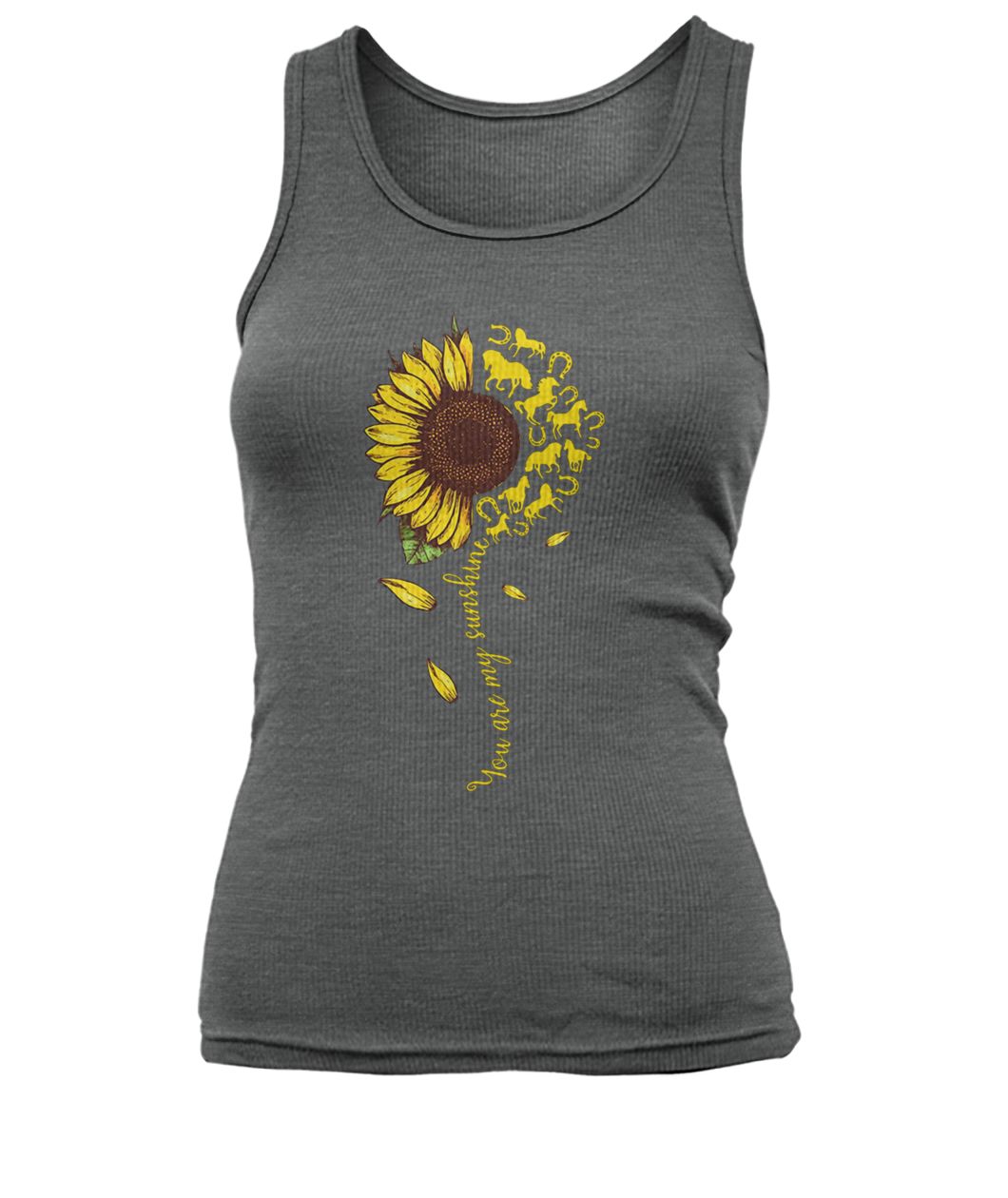 You are my sunshine horse sunflower women's tank top