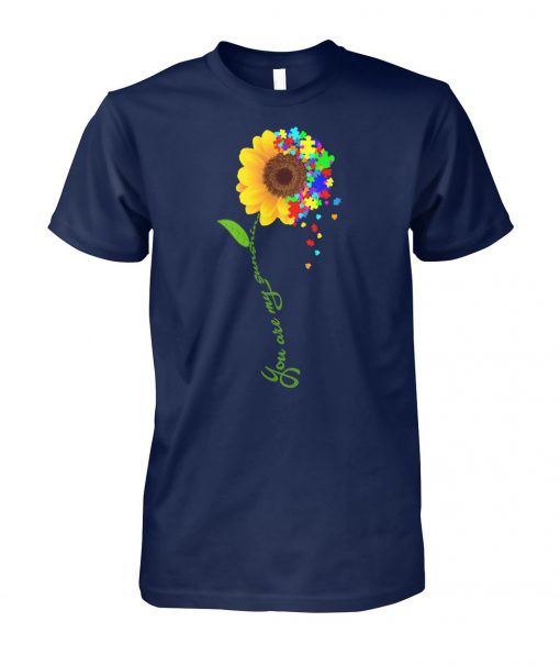 You are my sunshine sunflower autism awareness unisex cotton tee