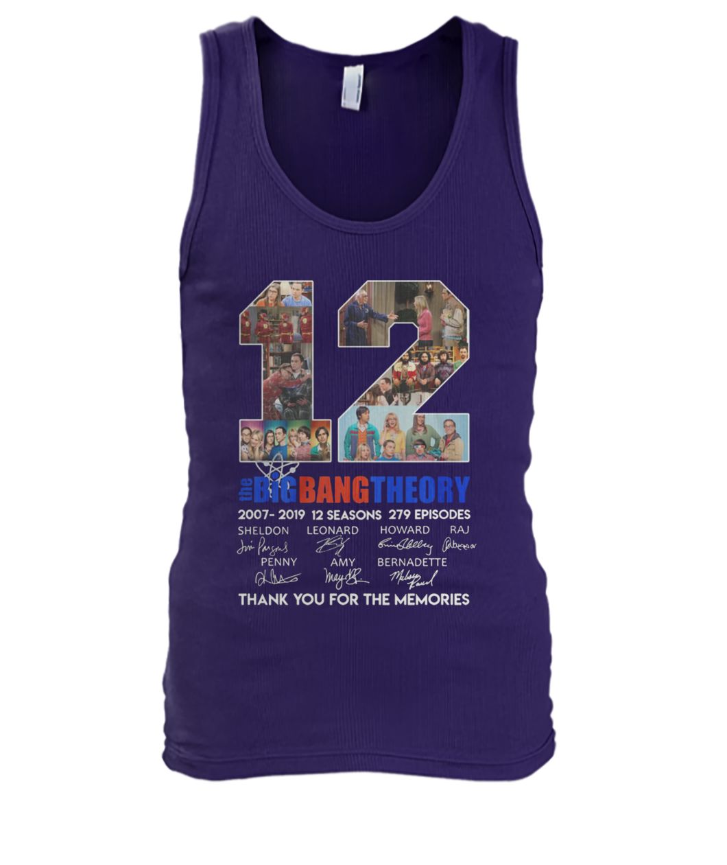 12 years the big bang theory thank you for the memories men's tank top