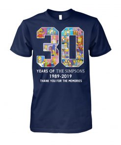 30 years of the Simpsons 1989 2019 thank you for the memories unisex cotton tee