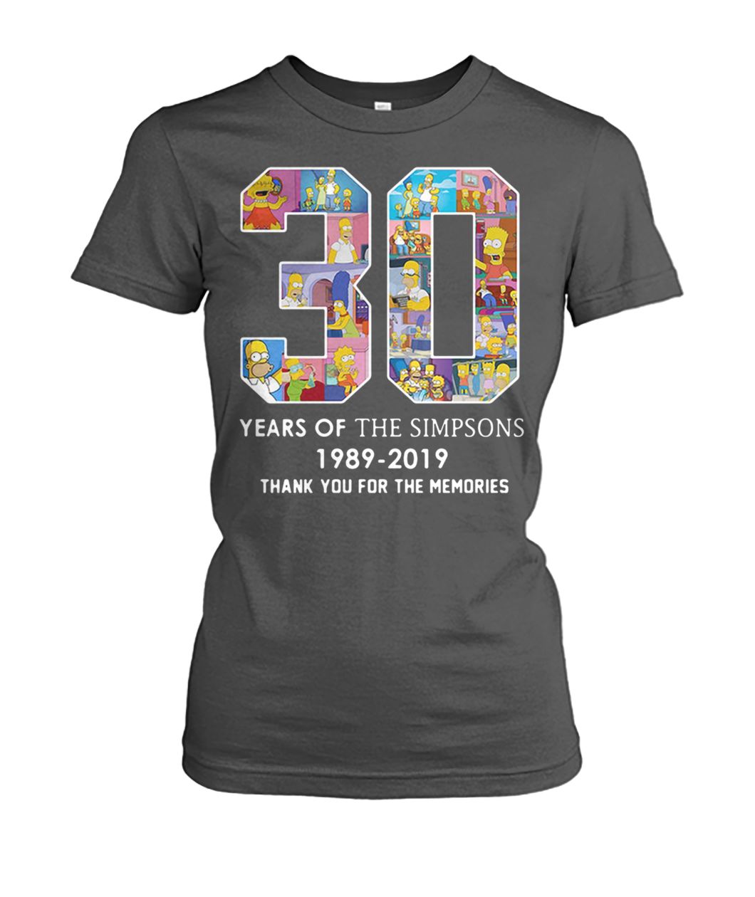 30 years of the Simpsons 1989 2019 thank you for the memories women's crew tee