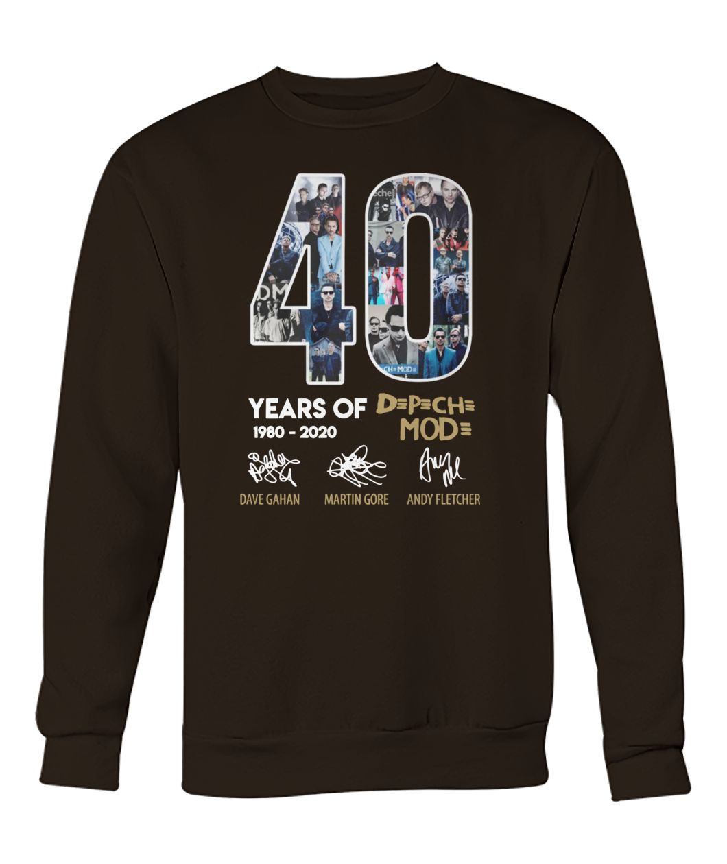 40 years of depeche mode 1980-2020 thank you for the memories signature crew neck sweatshirt