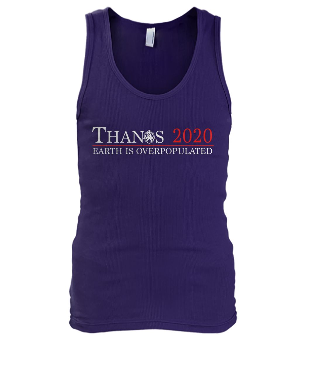 Avengers end game thanos 2020 earth is overpopulated men's tank top