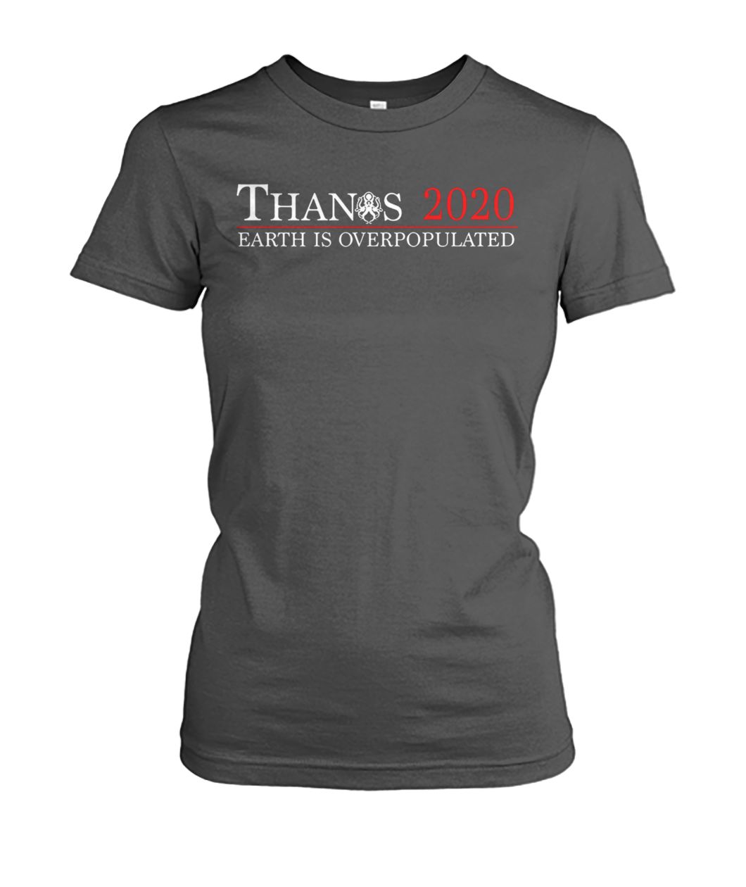 Avengers end game thanos 2020 earth is overpopulated women's crew tee
