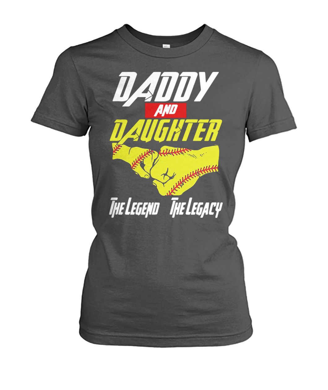 Baseball daddy and daughter the legend and the legacy marvel avengers women's crew tee