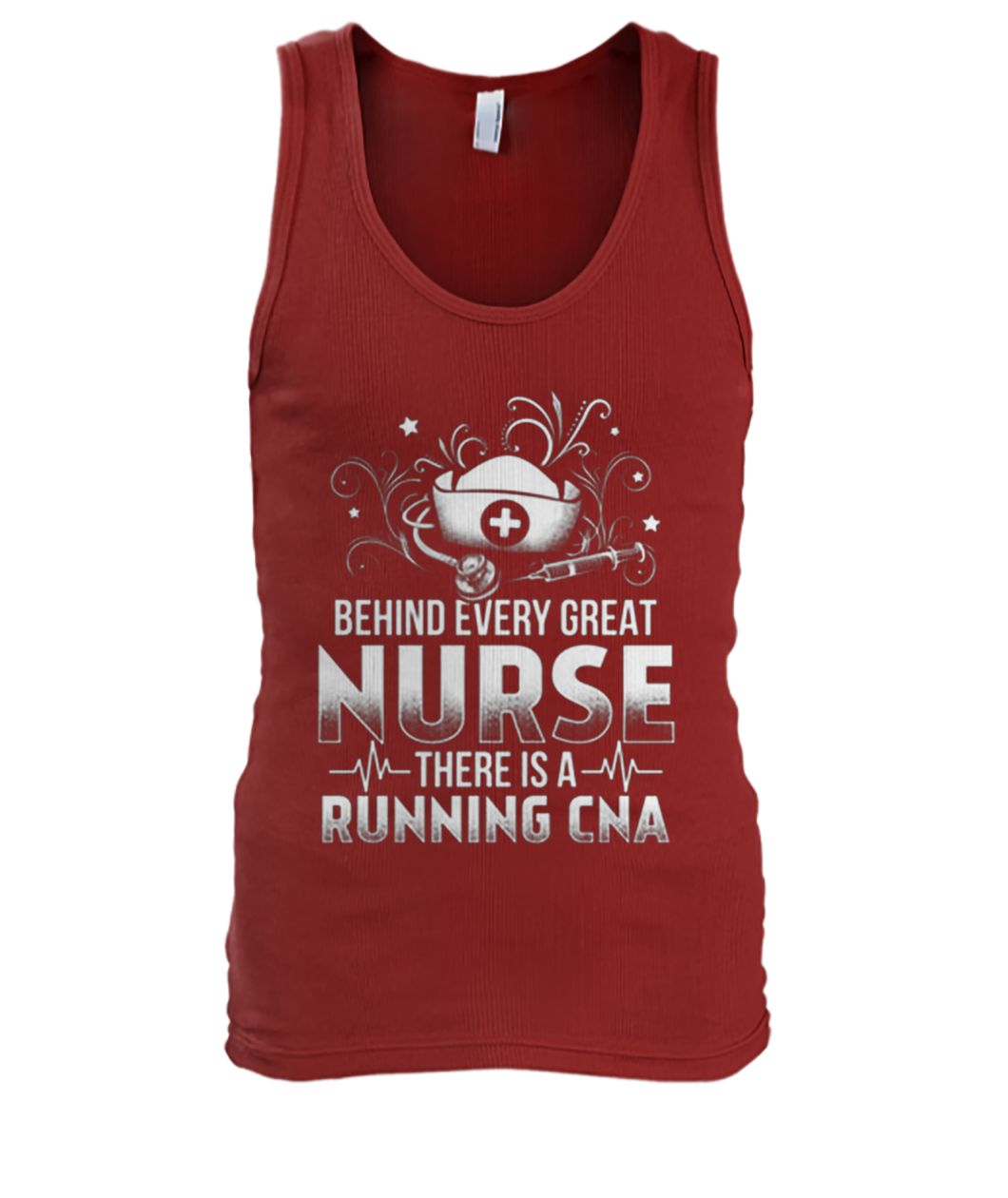 Behind every great nurse there is a running CNA men's tank top