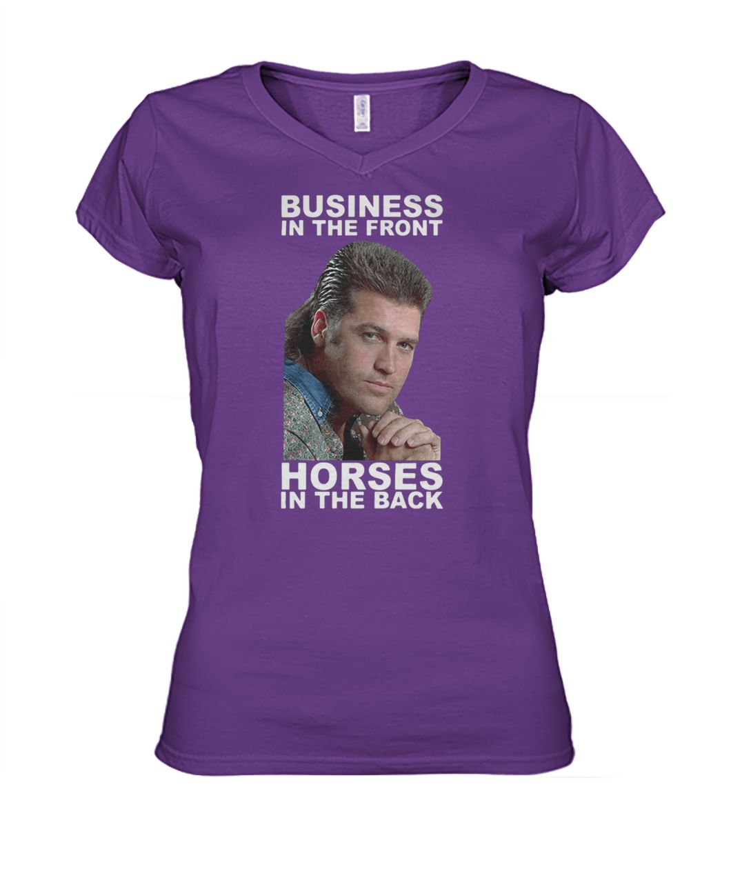 Billy ray cyrus business in the front horses in the back women's v-neck