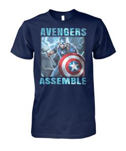 Captain America with Mjolnir Avengers assemble unisex cotton tee