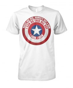 Captain america roses are red hawkeye has a bow I can do this all day I know unisex cotton tee