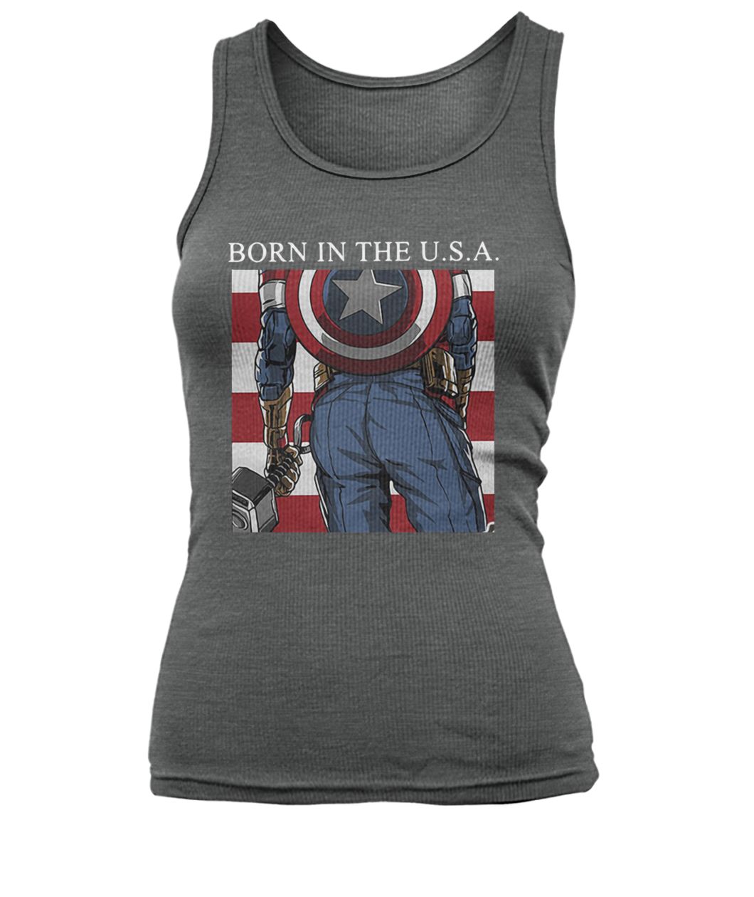 Captain america's ass born in the USA women's tank top