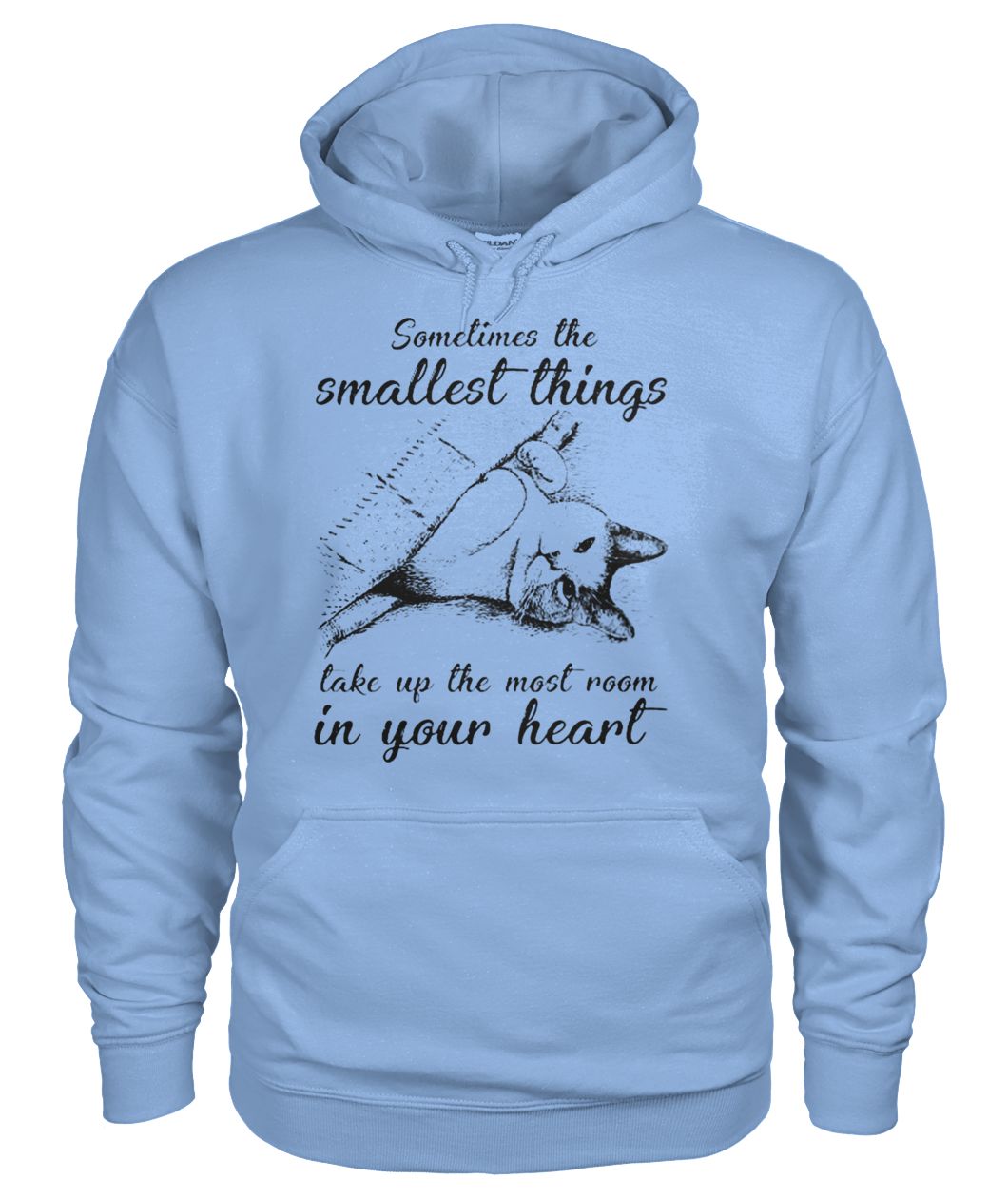 Cat sometimes the smallest things lake up the most room in your heart gildan hoodie