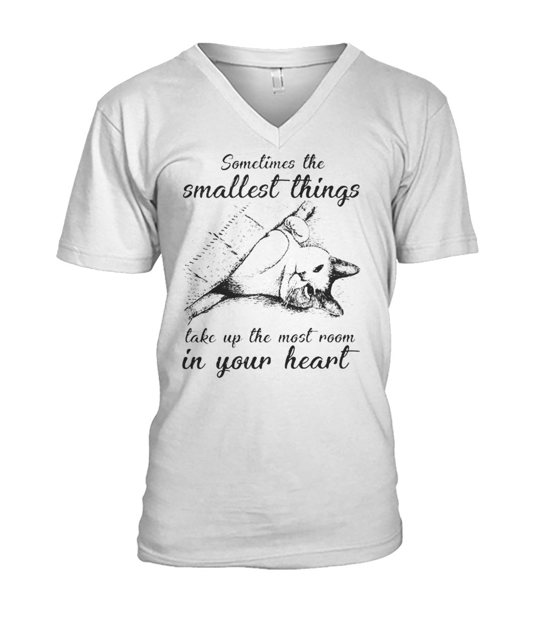 Cat sometimes the smallest things lake up the most room in your heart mens v-neck