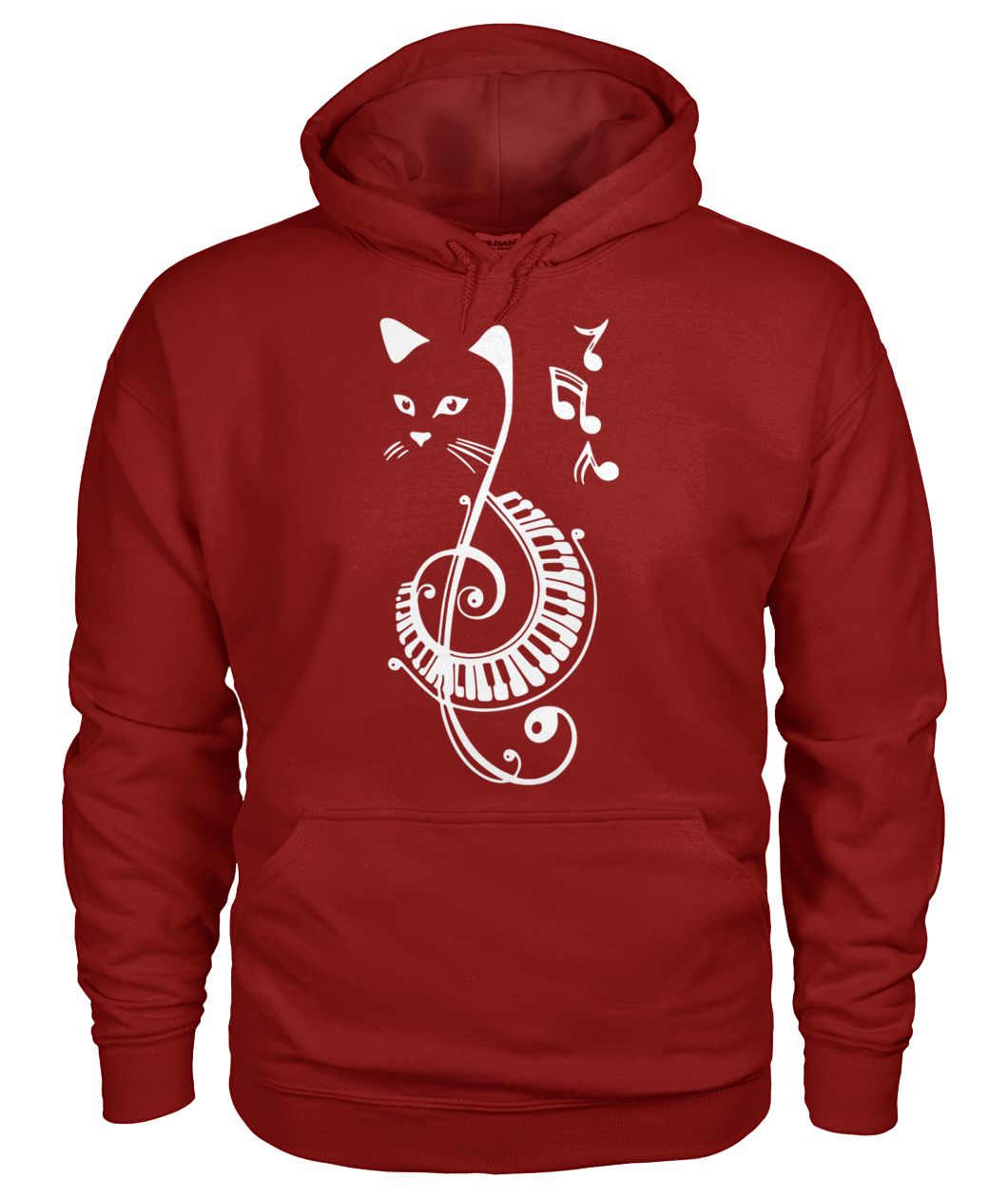 Cat treble clef love music gildan hoodie