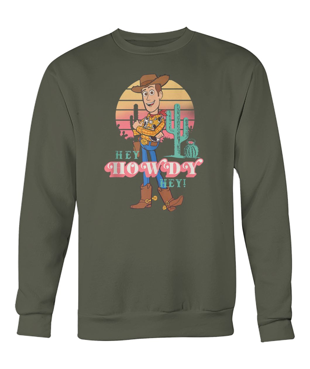 Disney pixar toy story 4 sheriff woody hey howdy hey crew neck sweatshirt