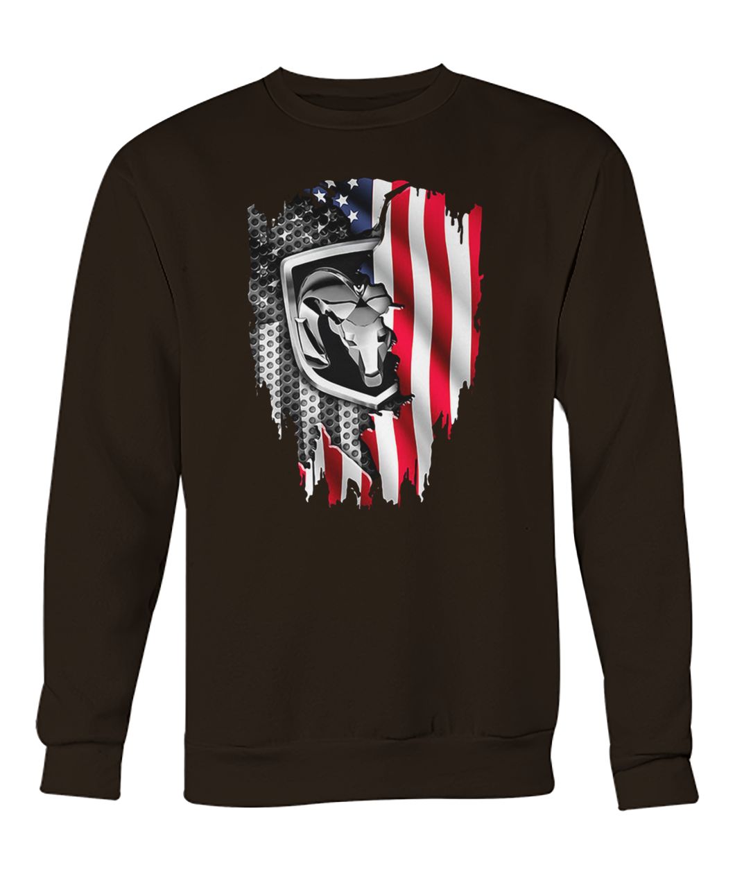 Dodge ram american flag crew neck sweatshirt