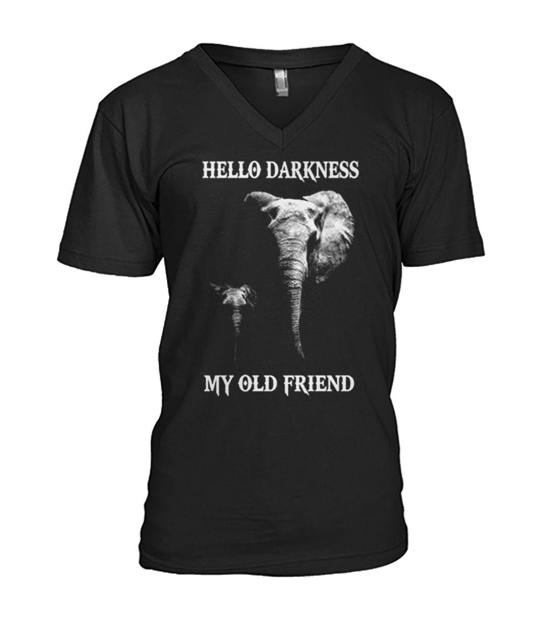 Elephants hello darkness my old friend mens v-neck