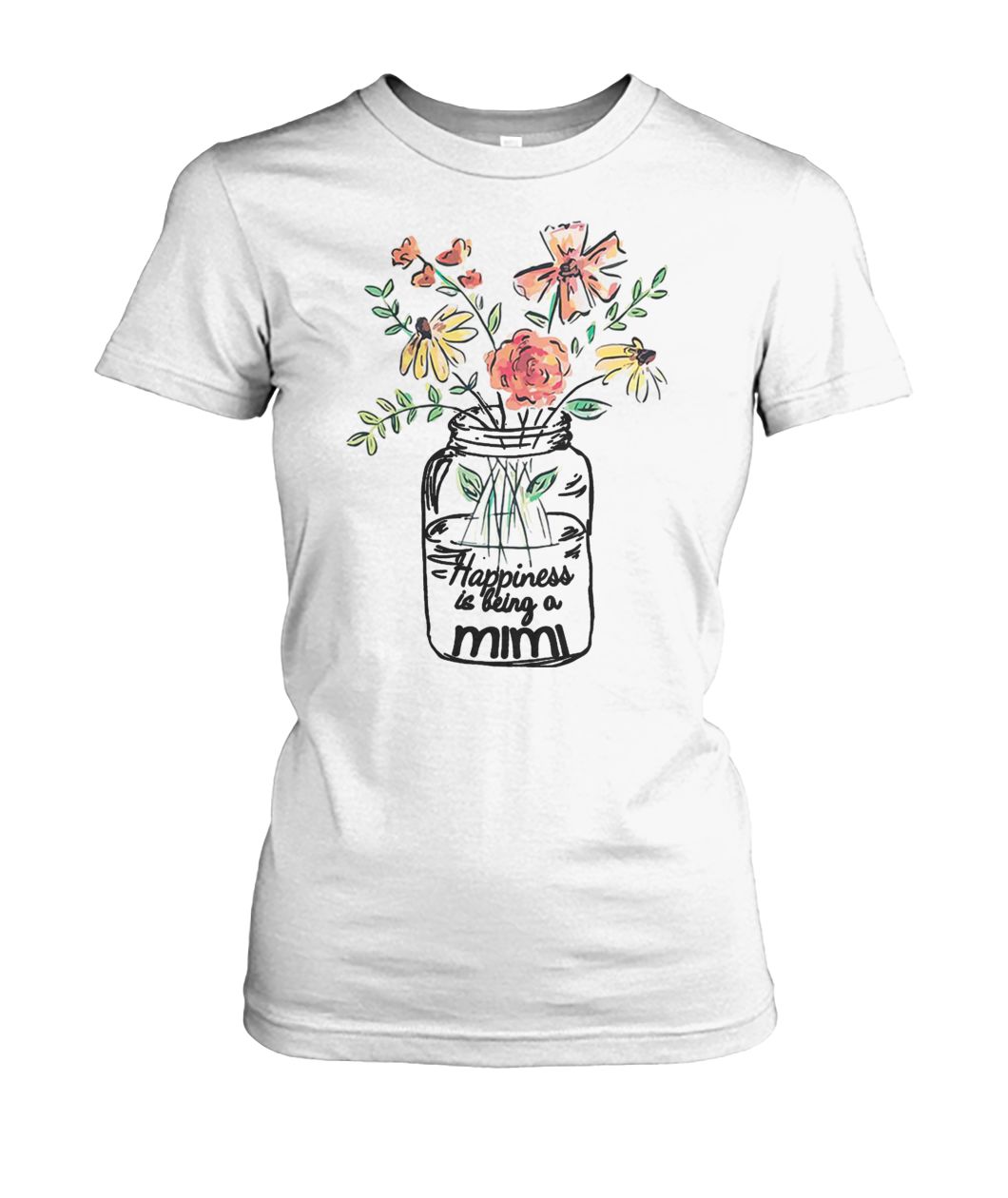 Flower happiness is being a mimi women's crew tee