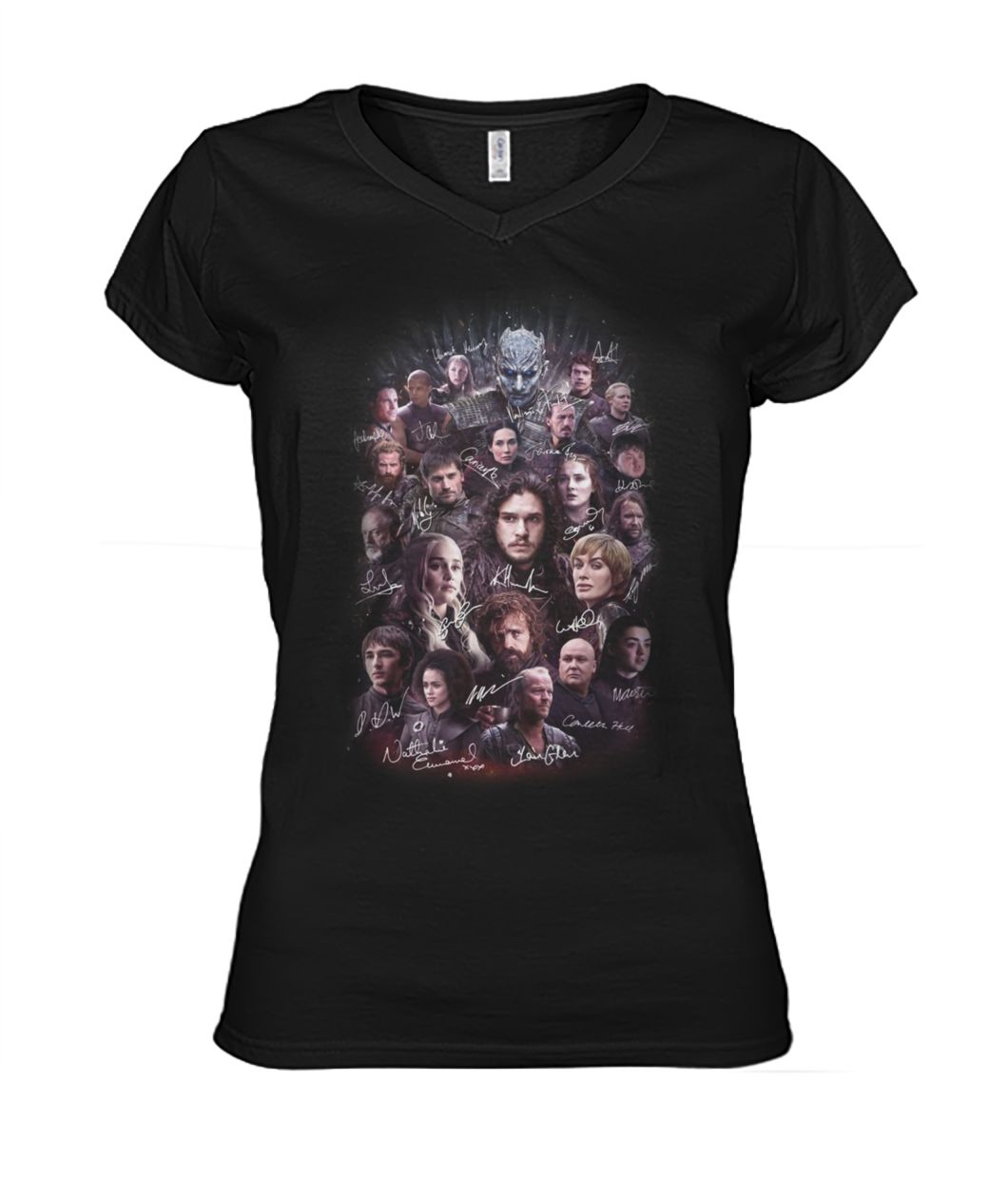 Game of Thrones all characters signature women's v-neck