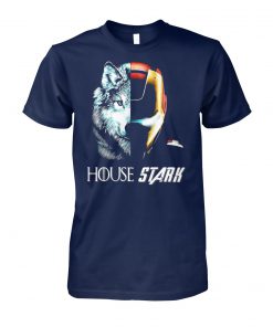 Game of thrones and avengers direwolf iron man mash up unisex cotton tee