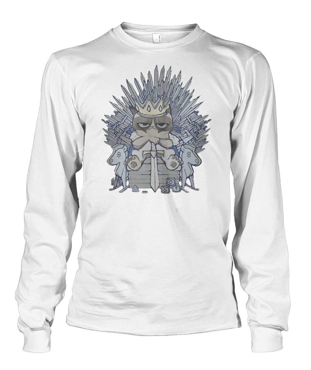 Game of thrones cat on the iron throne unisex long sleeve