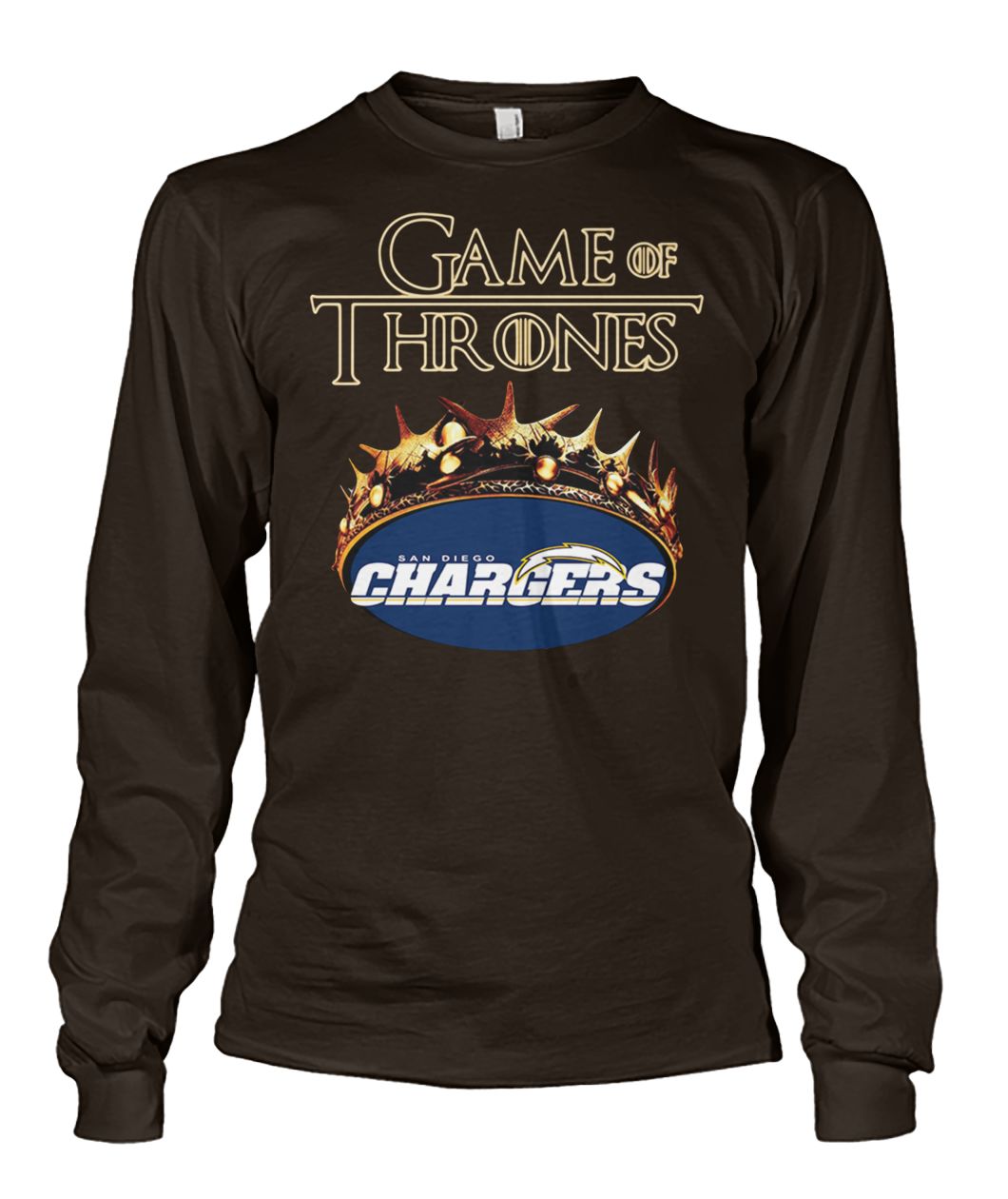 Game of thrones crown los angeles chargers unisex long sleeve
