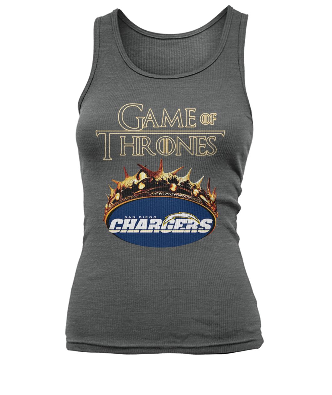 Game of thrones crown los angeles chargers women's tank top