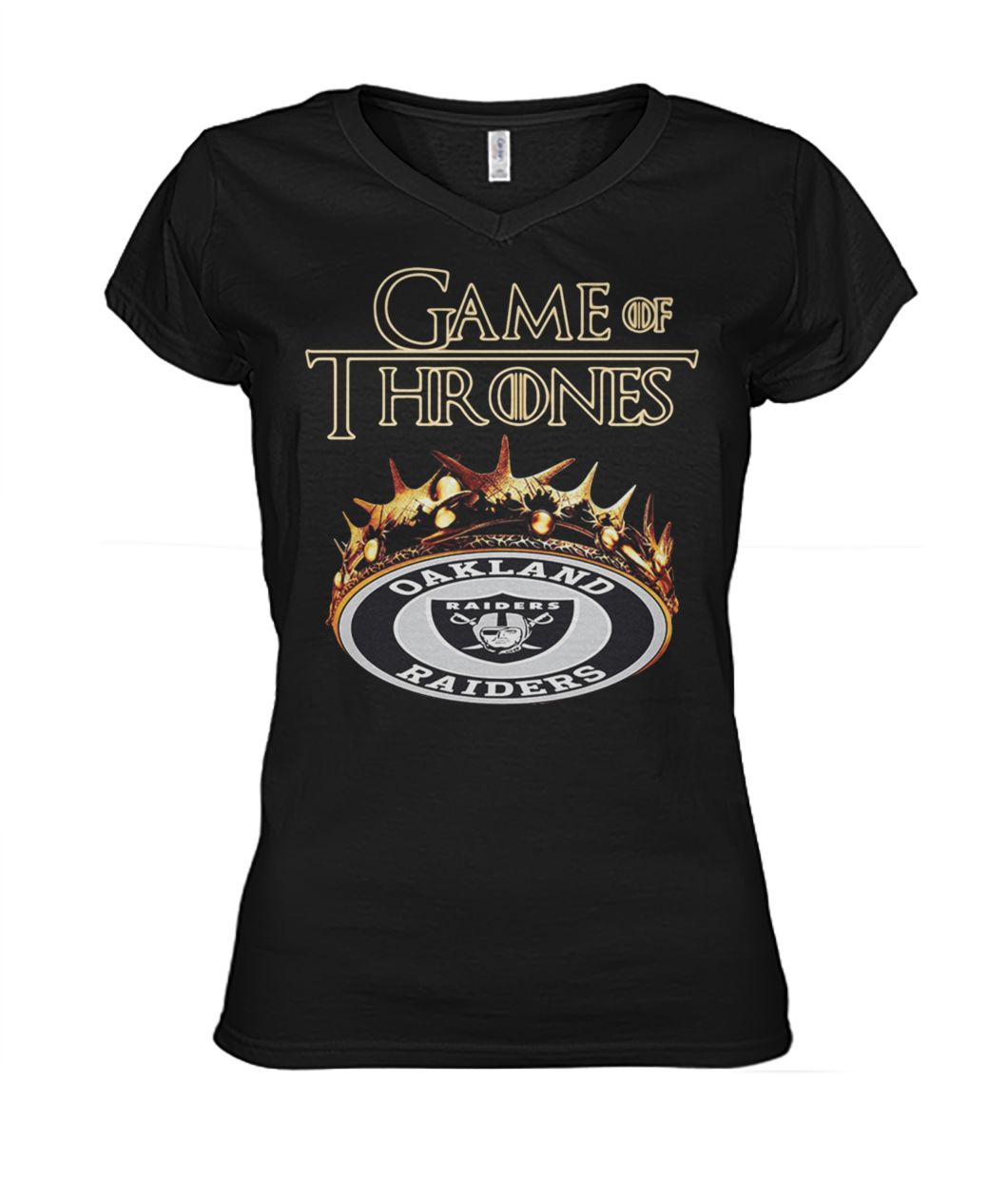Game of thrones crown oakland raiders women's v-neck