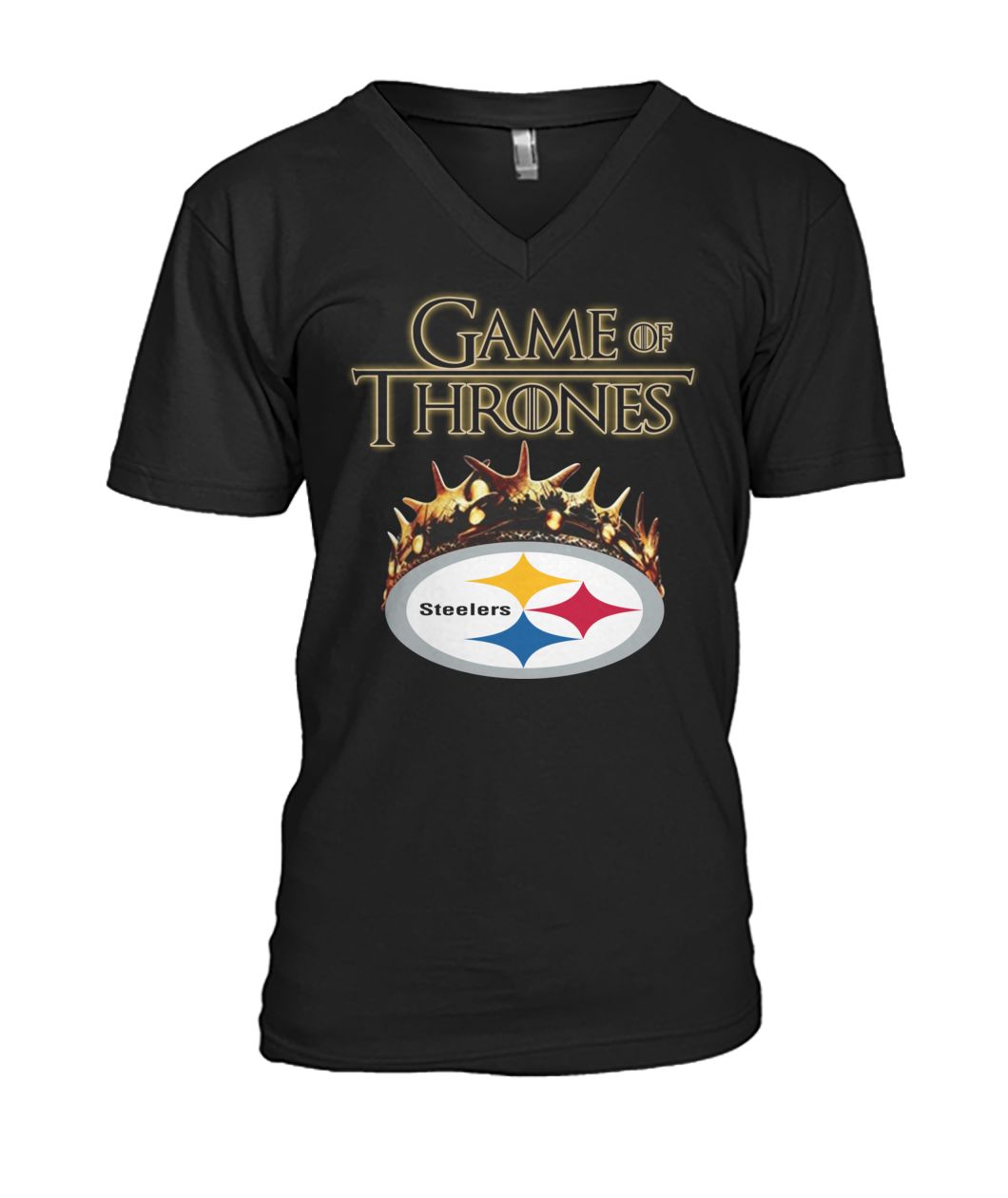 Game of thrones crown pittsburgh steelers mens v-neck
