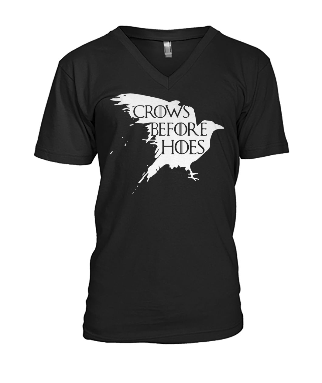 Game of thrones crows before hoes mens v-neck