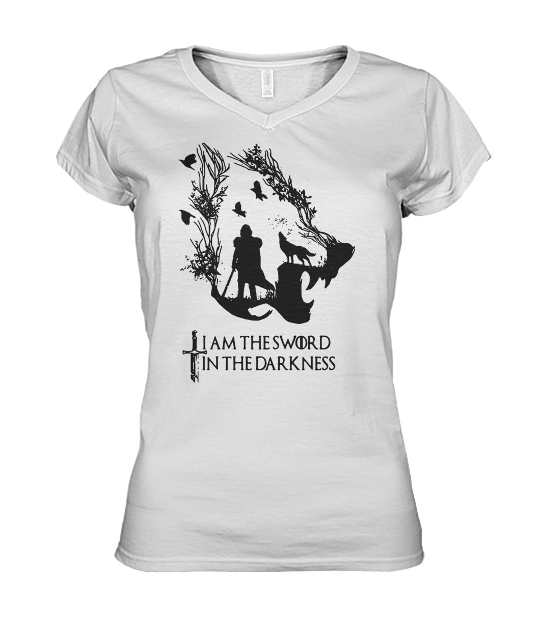 Game of thrones jon snow I am the sword in the darkness women's v-neck
