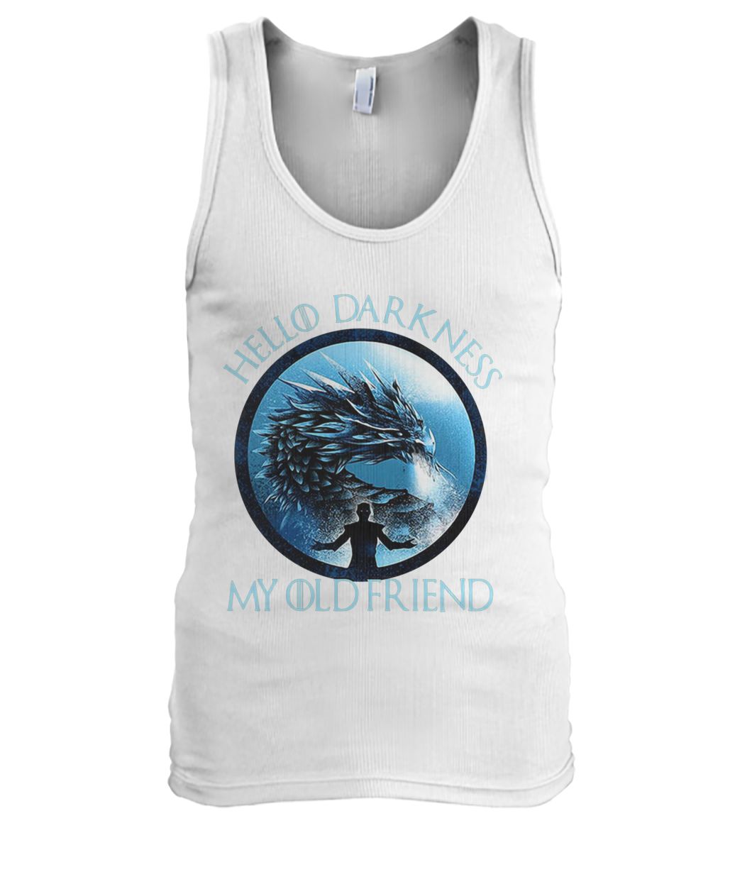 Game of thrones white walker the night king hello darkness my old friend men's tank top