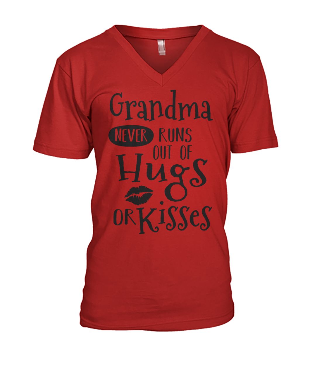 Grandma never runs out of hugs and kisses mens v-neck
